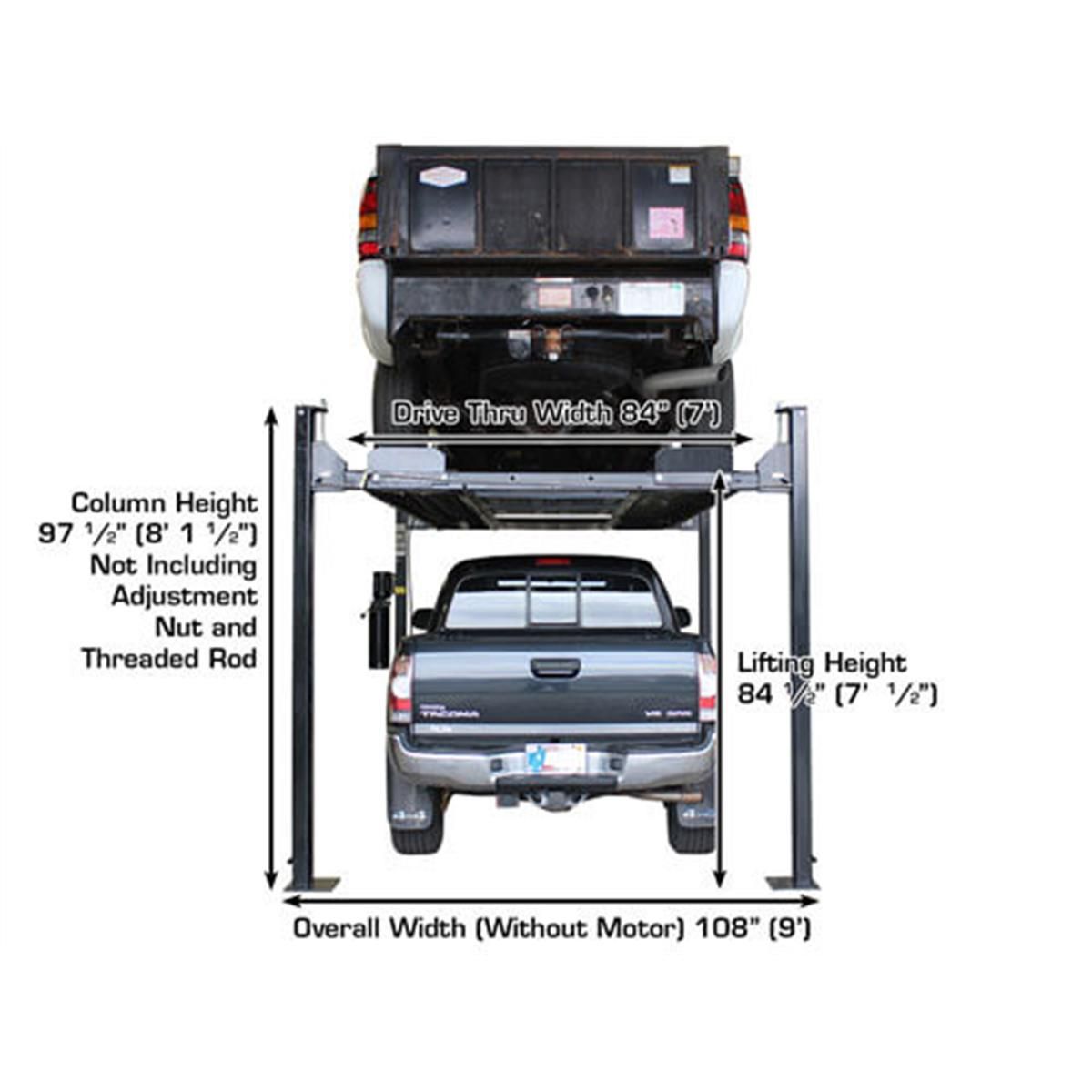 Atlas PRO8000EXT-L 8,000lb 4 Post Vehicle Lift - Extra Tall & Long