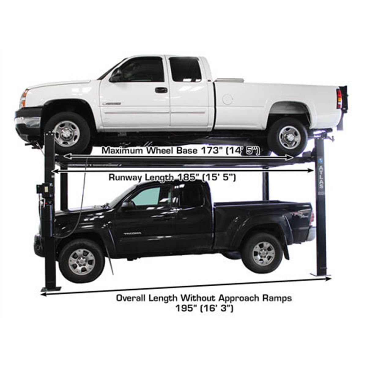 Atlas PRO8000EXT-L 8,000lb 4 Post Vehicle Lift - Extra Tall & Long