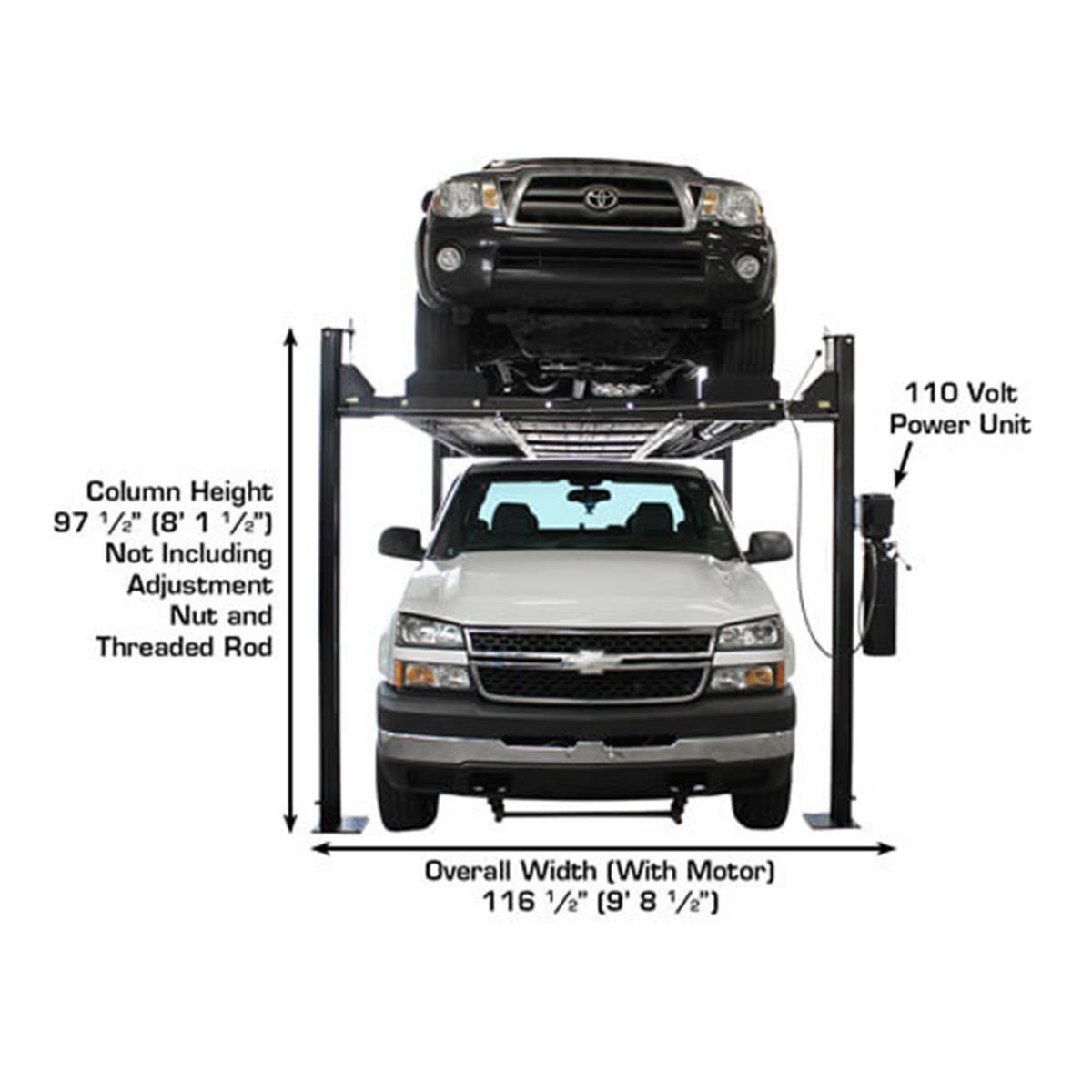Atlas PRO8000EXT-L 8,000lb 4 Post Vehicle Lift - Extra Tall & Long