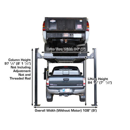 Atlas PRO8000EXT-L 8,000lb 4 Post Vehicle Lift - Extra Tall &amp; Long