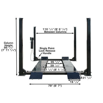 Atlas PRO9000 9,000lb 4 Post Vehicle Lift - Extra Tall &amp; Wide